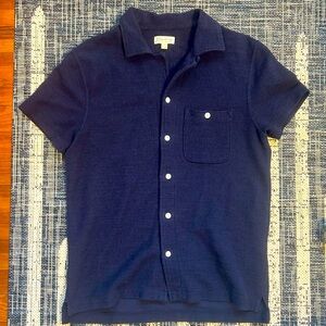 J. Crew terry cloth camp collar shirt